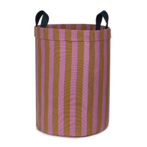 GRAND PANIER DE RANGEMENT ROND PINK CURRY STRIPES