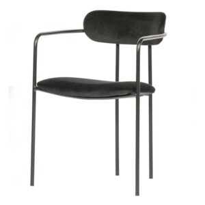 CHAISE EN VELOUR NOIRE IVY