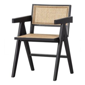 CHAISE ROTIN NOIR ET BEIGE GUNN