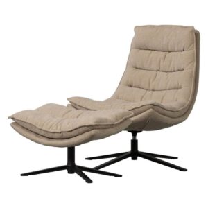 FAUTEUIL PIVOTANT KUBE AVEC HOCKER NATUREL