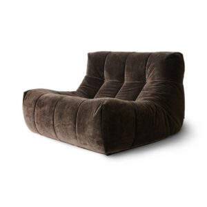 FAUTEUIL LOUNGE RELAX VELOURS ROYAL ESPRESSO