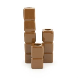 BOUGEOIR CUBE CANDLE HOLDER MUSTARD
