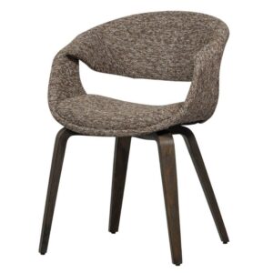 CHAISE BRUN FONCÉ EN BOIS AVEC ACCOUDOIRS YOSSI