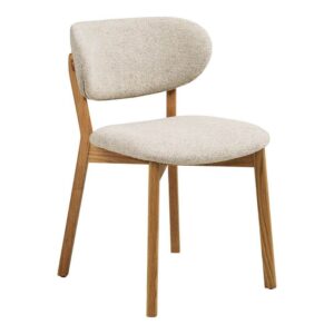 CHAISE EN CHÊNE ET TISSU BEIGE DUNKIRK (SANS ACCOUDOIR)